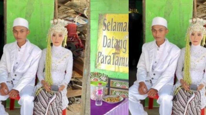 Viral resepsi pengantin digelar sederhana tanpa dekorasi pelaminan di Gresik, Jawa Timur