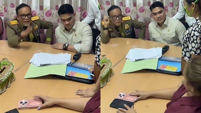 WAMENAKER GEBRAK MEJA - Tangkapan layar unggahan akun TikTok @cakj1, Kamis (17/4/2025). Wamenaker gebrak meja lawan pengusaha Surabaya, kesal ijazah karyawan ditahan Jan Hwa Diana.