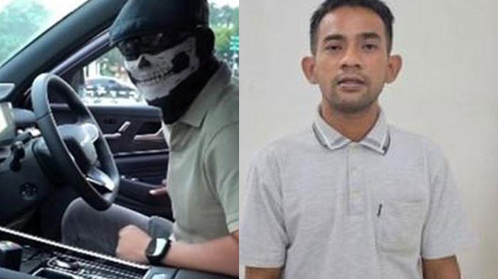 YOUTUBER DIPALAK - YouTuber otomotif Om Mobi (kiri) dipalak juru parkir saat review mobil di pelataran Benteng Kuto Besak (BKB), di Palembang, Sumatera Selatan. Pelaku Bernama Zulfikar berhasil ditangkap polisi, Selasa (29/7/2025).
