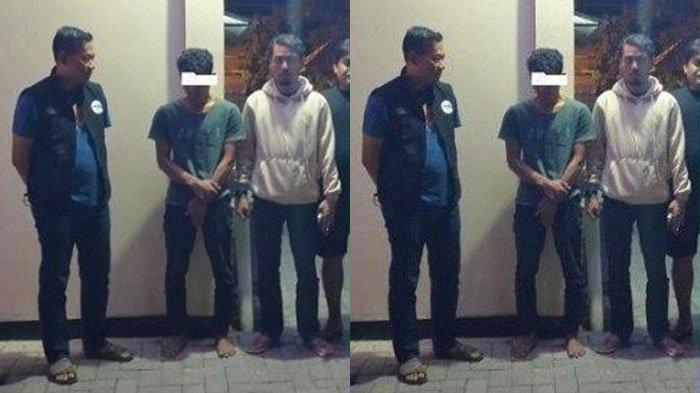 AR (wajah diblur) ditangkap polisi usai bacok guru di Demak.
