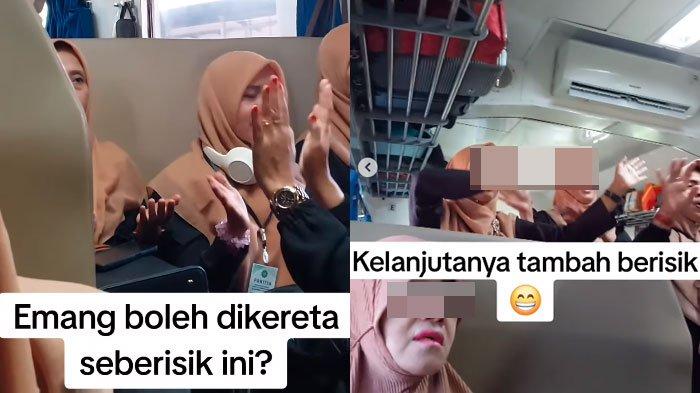Aksi ibu-ibu nyanyi-nyanyi berisik di kereta api kini viral