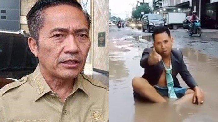 Pj Wali Kota Palembang, Ratu Dewa, angkat bicara terkait aksi pria duduk di kubangan untuk menyindir soal jalan rusak