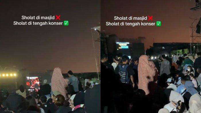 Aksi wanita salat di tengah konser disorot