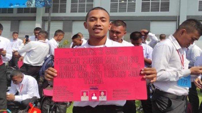 LULUS SELEKSI - Aditya Arya Pratama Mangeke, anak petani di Sitaro Sulut yang lulus TNI AL 2025. Meski gagal berkali-kali, ia akhirnya lolos setelah empat kali tes.