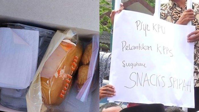 Buntut dari snack saat pelantikan yang dinilai tidak layak, anggota KPPS datangi Kantor KPU Sleman.