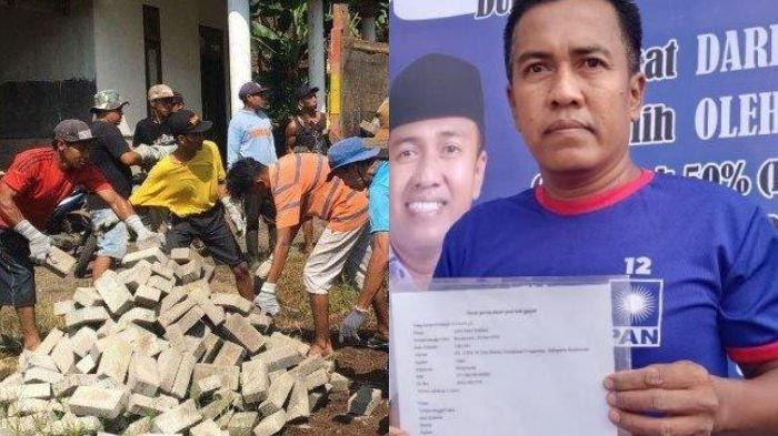 Sosok caleg angkut lagi bantuan paving karena diduga suara tak capai target. - Erfin Dewi Sudanto Caleg Bondowoso menunjukan surat pernyataan jual ginjal.