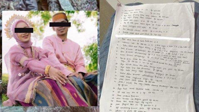 Daftar pengeluaran Ayu Wulandari untuk mantan pacarnya selama 12 tahun