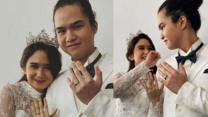 Dul Jaelani dengan sang kekasih, Tissa Biani, pamer cincin.