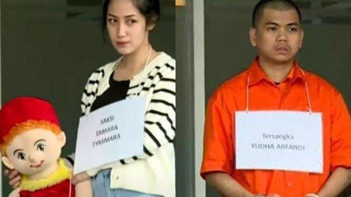 Ekspresi Tamara Tyasmara saat rekonstruksi kasus Dante ditenggelamkan Yudha Arfandi disorot
