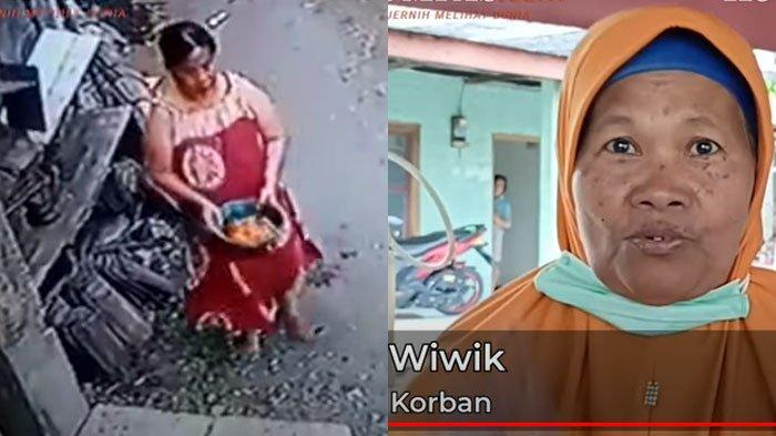 Masriah emak-emak Sukodono, Sidoarjo, yang siram kencing ke rumah tetangganya bernama Wiwik menjadi tersangka.