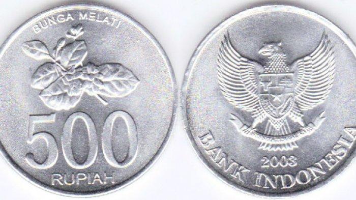 ILUSTRASI Uang koin Rp 500.