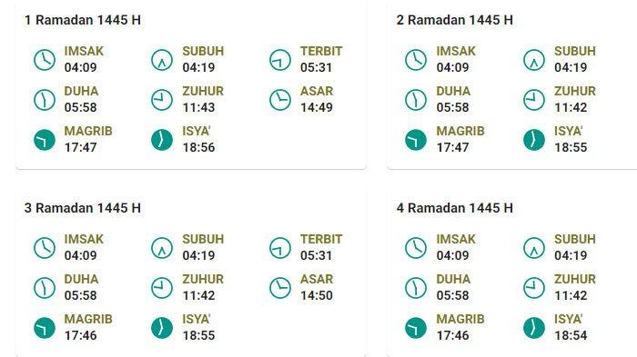 Inilah jadwal imsakiyah dan buka puasa Gresik mulai 12-15 Maret 2024.