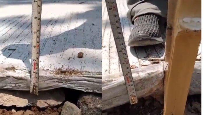 Kondisi jalan cor di wilayah Kendal, Jawa Tengah tengah viral di media sosial. Pasalnya, ketebalannya hanya 5 cm.