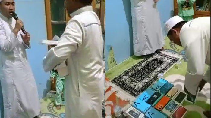Tangkapan layar video viral jemaah hadiri Maulid Nabi di Kalsel dapat bingkisan isi HP.