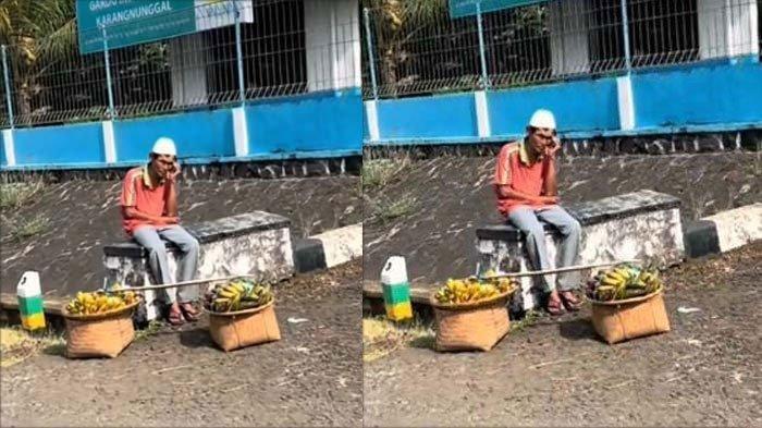 PENJUAL PISANG DITIPU - Tangkapan layar video momen kakek penjual pisang menangis sambil gemetaran karena ditipu pembeli, disadur pada Senin (10/3/2025). Modus pelaku menipu sang kakek pun membuat warganet media sosial geram.