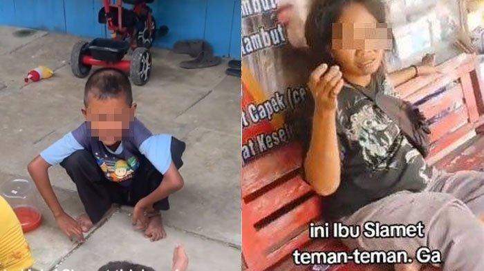 PUNYA IBU ODGJ - Tangkapan layar unggahan akun TikTok @infogrobogan pada Minggu (23/2/2025). Kisah miris seorang bocah yang tidur di jalanan dan punya ibu seorang ODGJ, viral di media sosial.