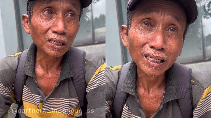 Kuli bangunan bernama Hermawan nangis saat ungkap permasalahan hidupnya