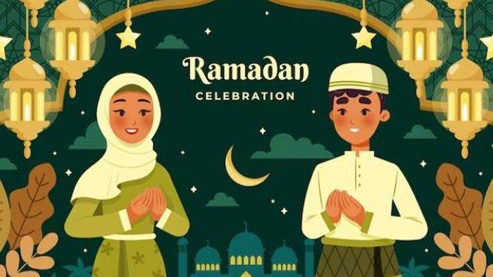 BULAN RAMADAN - Ilustrasi kartu ucapan menyambut Ramadan. Menyambut bulan Ramadan dengan suka cita bisa diungkapkan dalam bentuk doa, Senin (17/2/2025).