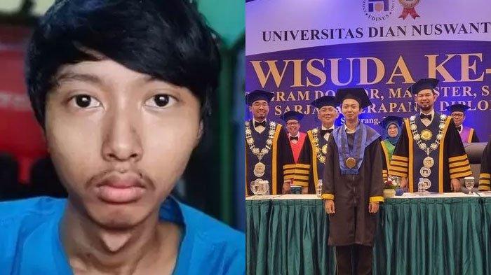 Ghozali Everyday saat berfoto dengan rektor dan jajarannya saat wisuda Udinus pada Kamis (24/8/2023).