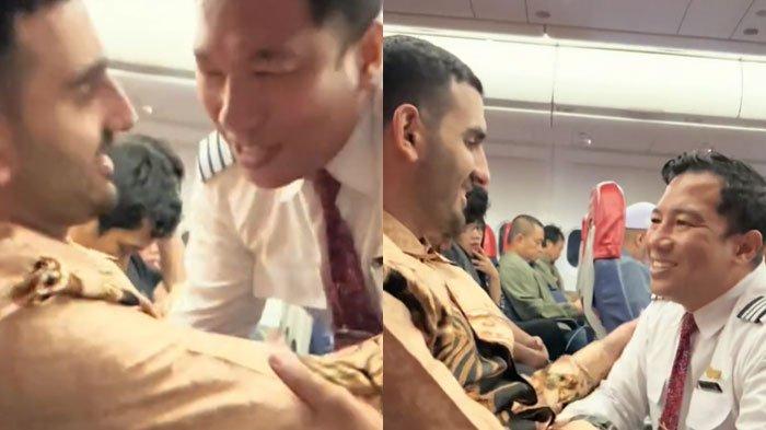Momen haru pramugara peluk penumpang asal Palestina