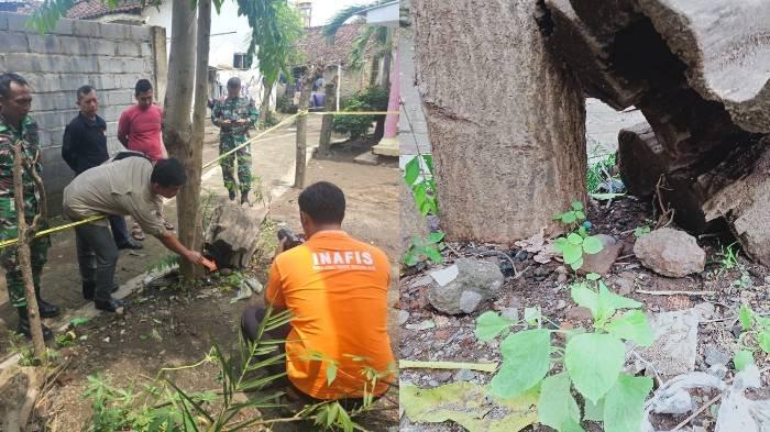 Kepolisian dari Polsek Pajarakan dan Polres Probolinggo saat melakukan olah TKP penemuan granat nanas di Desa Selogudig Wetan, Kecamatan Pajarakan, Kabupaten Probolinggo, Kamis (26/12/2024).
