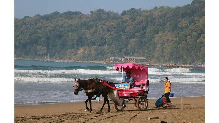 Pantai Teleng Ria tak hanya menghadirkan fasilitas alam beningnya air laut, tapi juga pemandangan alam Gunung Limo, ombak besar, bukit batu karang, hamparan pasir yang lembut hingga rimbun pepohonan.