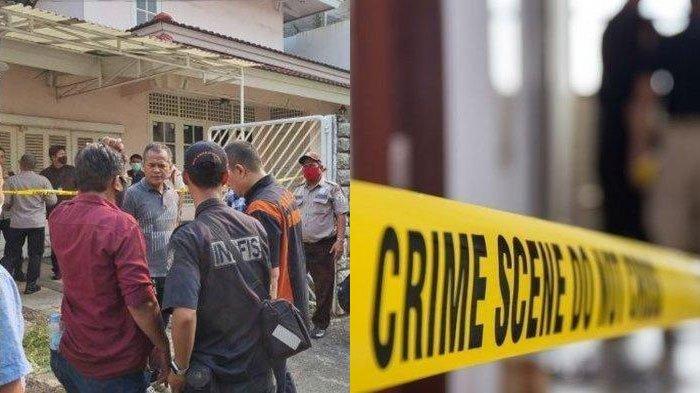Tim inafis evakuasi rumah ibu dan anak yang ditemukan sisa tengkorak di kamar mandi.