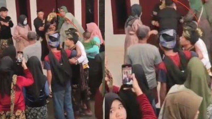 BUKAN JANDA - Tangkapan layar pernikahan viral di Lombok, NTT pada Selasa (24/6/2025). Pengantin wanita, Nurdiana yang mengaku masih gadis kini terbongkar sudah menjadi janda sebanyak tiga kali.