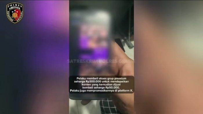 EDIT FOTO BUGIL - Konten pornografi dari handphone pelaku WD. Pelaku WD diamankan Unit Tipidter Satreskrim Polres Gresik di Tangerang.