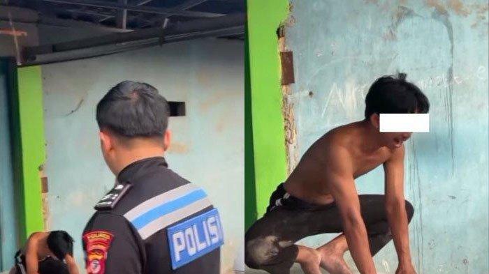 Aksi pria pura-pura kesurupan jadi tontonan warga viral di media sosial. Pria tersebut pura-pura kesurupan diduga saat ditilang polisi.