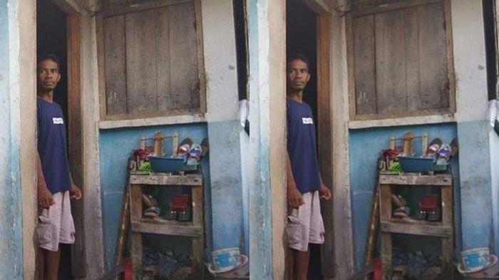 Udin, pria tinggal di toilet umum selama 5 tahun bersama anak dan istrinya. Ia berharap pemerintah membantunya memberikan tempat tinggal layak.