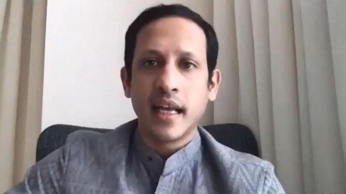 Menteri Pendidikan dan Kebudayaan Nadiem Karim, Jumat (19/6/2020) saat siaran langsung kebijakan UKT dan BOS afirmasi dan kinerja.