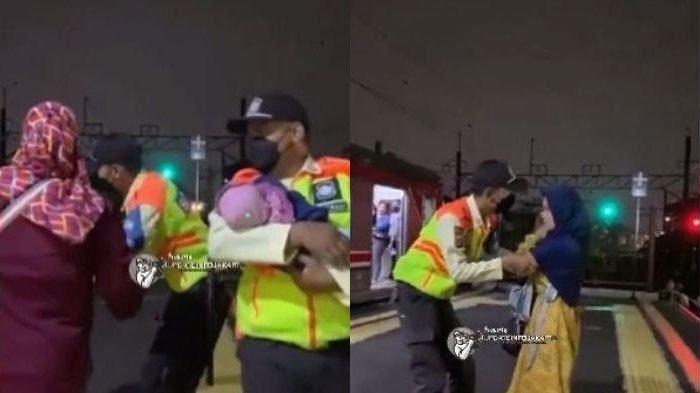 Seorang ibu gendong bayi disebut mau berbuat nekat di rel kereta api Stasiun Pasar Minggu