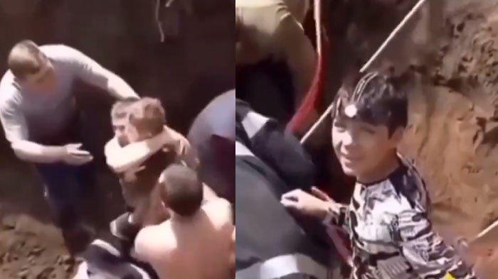 Tangkapan layar siswa SMP selamatkan bocah 3 tahun terjebak di pipa sedalam 15 meter. Ia dihadiahi tanah 300 meter dari wali kota.