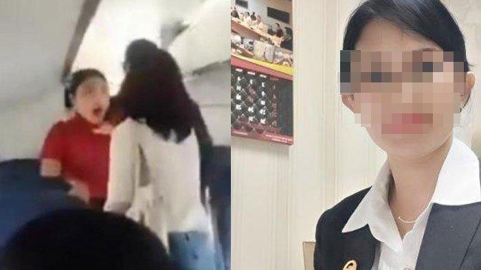 CEKIK PRAMUGARI - Tangkapan layar video viral anggota DPRD ngamuk di pesawat hingga cekik pramugari perkara koper. Video tersebut mulanya diunggah oleh akun X/@neVerAlOnely, Senin (14/4/2025).
