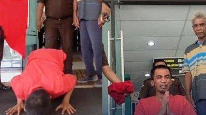 Subur, tersangka pencurian motor nangis sujud syukur dibebaskan. Ia mencuri demi biaya melahirkan sang istri.