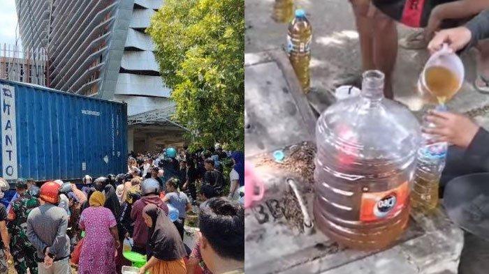 Truk bermuatan minyak goreng terguling, warga berhamburan ambili ceceran