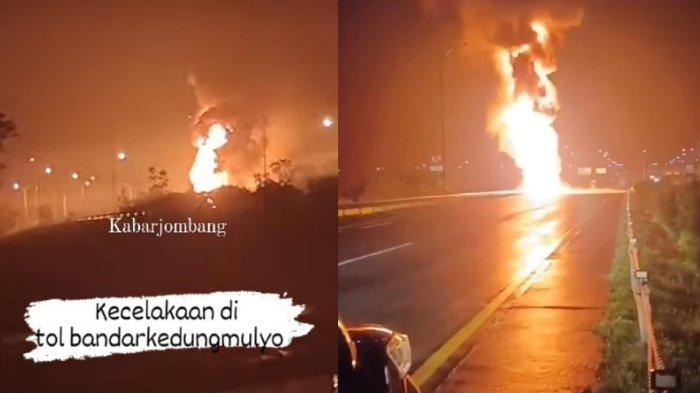 truk tangki yang terbakar di Jalan Tol Bandarkedungmulyo Jombang tersebut bermuatan cairan metanol untuk bahan pengolahan industri, Kamis, (8/12/2023).