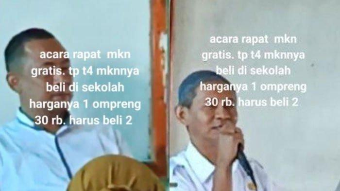 Tangkapan video viral orangtua wajib beli tempat makan di sekolah untuk program makan siang seharga Rp60 ribu.