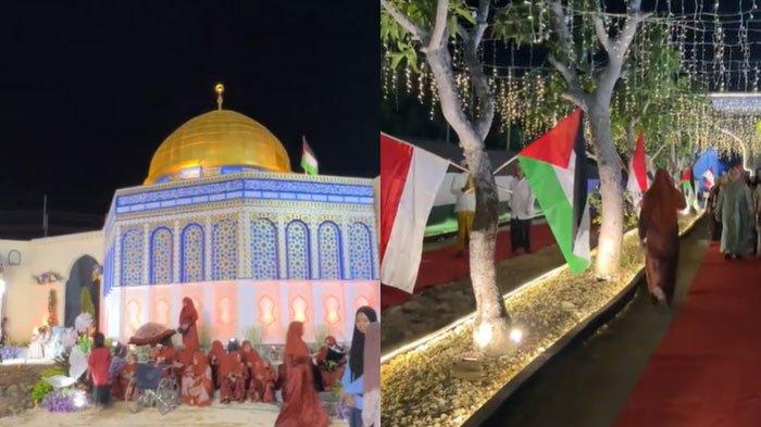 Viral pernikahan di Madura berkonsep Palestina, ada dekor Masjid Dome of the Rock