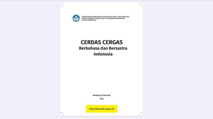 Capture Buku Cerdas Cergas Berbahasa dan Bersastra Indonesia Kelas 12