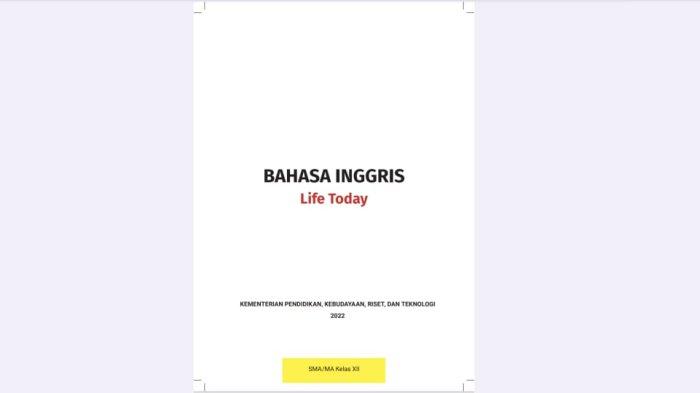 Capture Cover Buku Bahasa Inggris : Life Today SMA Kelas 12