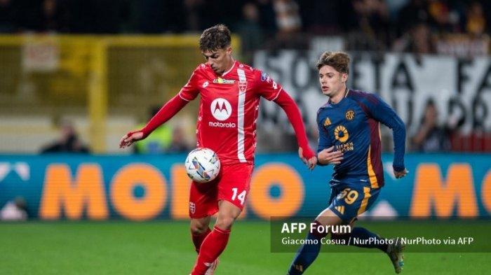 Daniel Maldini di pertandingan Serie A antara Monza vs Roma di Stadion U-Power di Monza, Italia, pada 6 Oktober 2024.