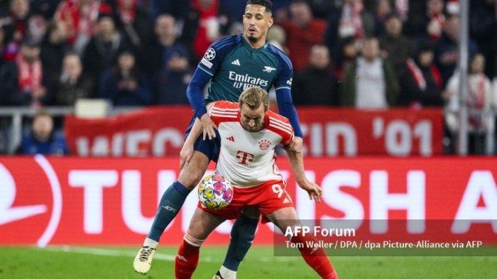 Harry Kane vs William Saliba di Liga Champions Bayern Munchen vs Arsenal