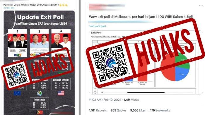 HOAX! Keluar Hasil Penghitungan Sementara Pilpres 2024 di Luar Negeri