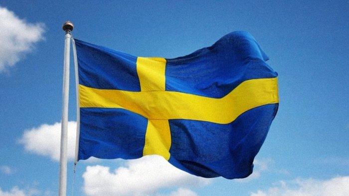 Ilustrasi foto bendera Swedia