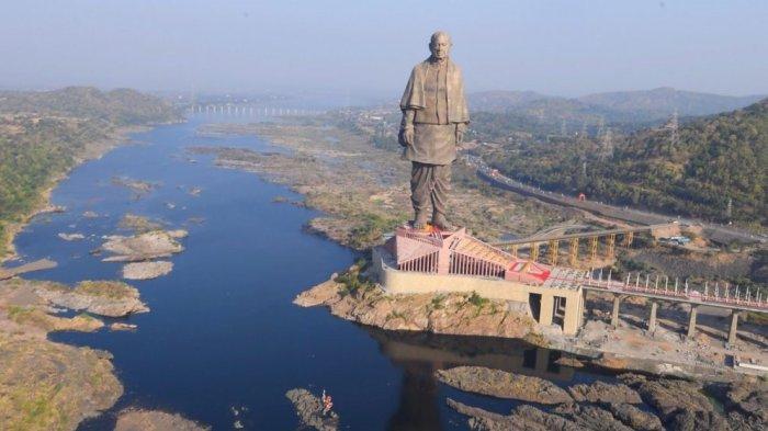 Inilah 10 Patung Tertinggi di Dunia, Ada di India China Myanmar Jepang Filipina Thailand. Keterangan foto: The Statue of Unity di Gujarat, India.