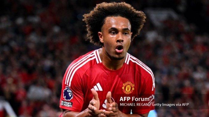 Joshua Zirkzee mencetak gol pertama Liga Inggris antara Manchester United vs Fulham di Old Trafford pada 16 Agustus 2024 di Manchester, Inggris. (Foto oleh Michael Regan/Getty Images)