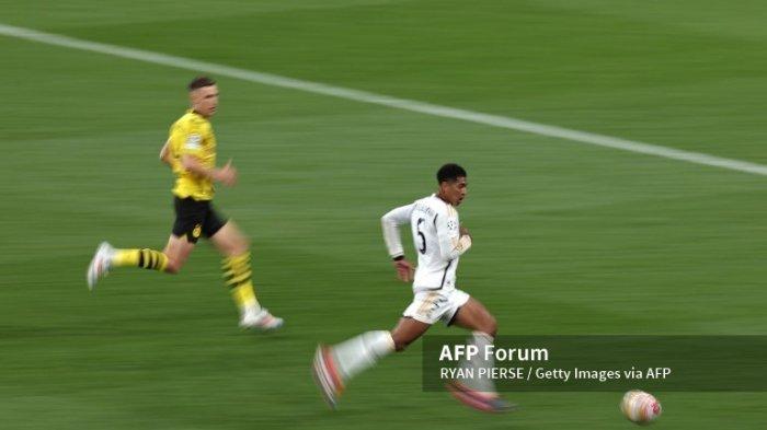 Jude Bellingham di Final Liga Champions Borussia Dortmund vs Real Madrid di Stadion Wembley pada 01 Juni 2024 di London, Inggris. (Foto oleh Ryan Pierse/Getty Images)