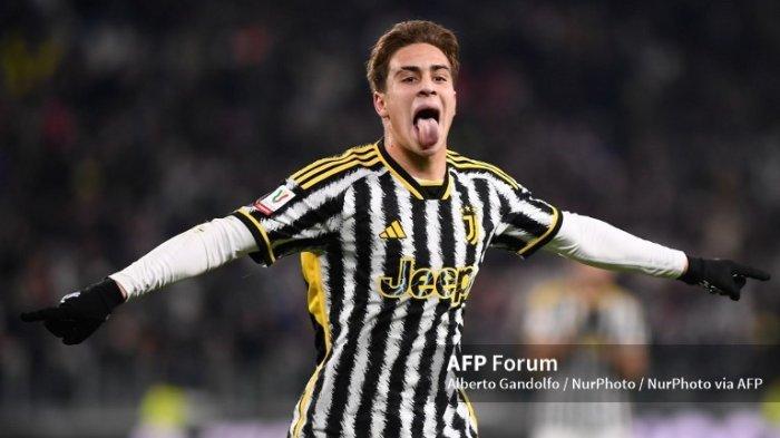 Kenan Yildiz di Coppa Italia antara Juventus vs Salernitana di Stadion Allianz di Turin, Italia, pada 4 Januari 2024.